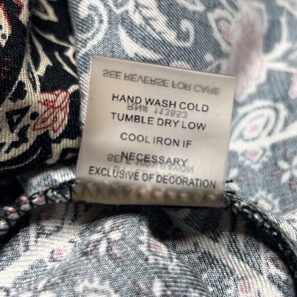 Sugarlips Floral Paisley Open Front Fringe Cardigan Black Cream Boho Shabby Chic - Picture 7 of 8